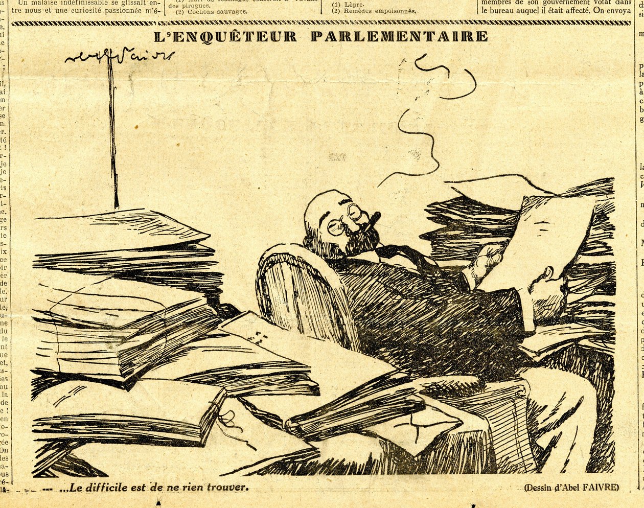 Oppriktig, satirisk i svart-hvitt av Jules Abel Faivre