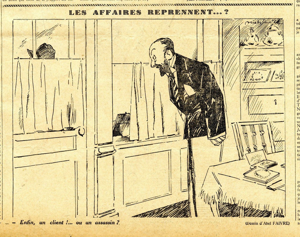 Oppriktig, satirisk i svart-hvitt av Jules Abel Faivre