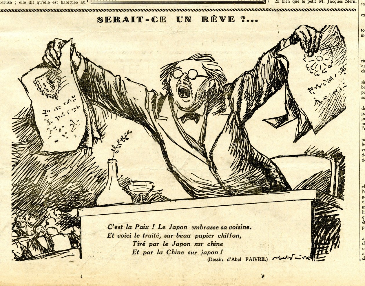 Oppriktig, satirisk i svart-hvitt av Jules Abel Faivre