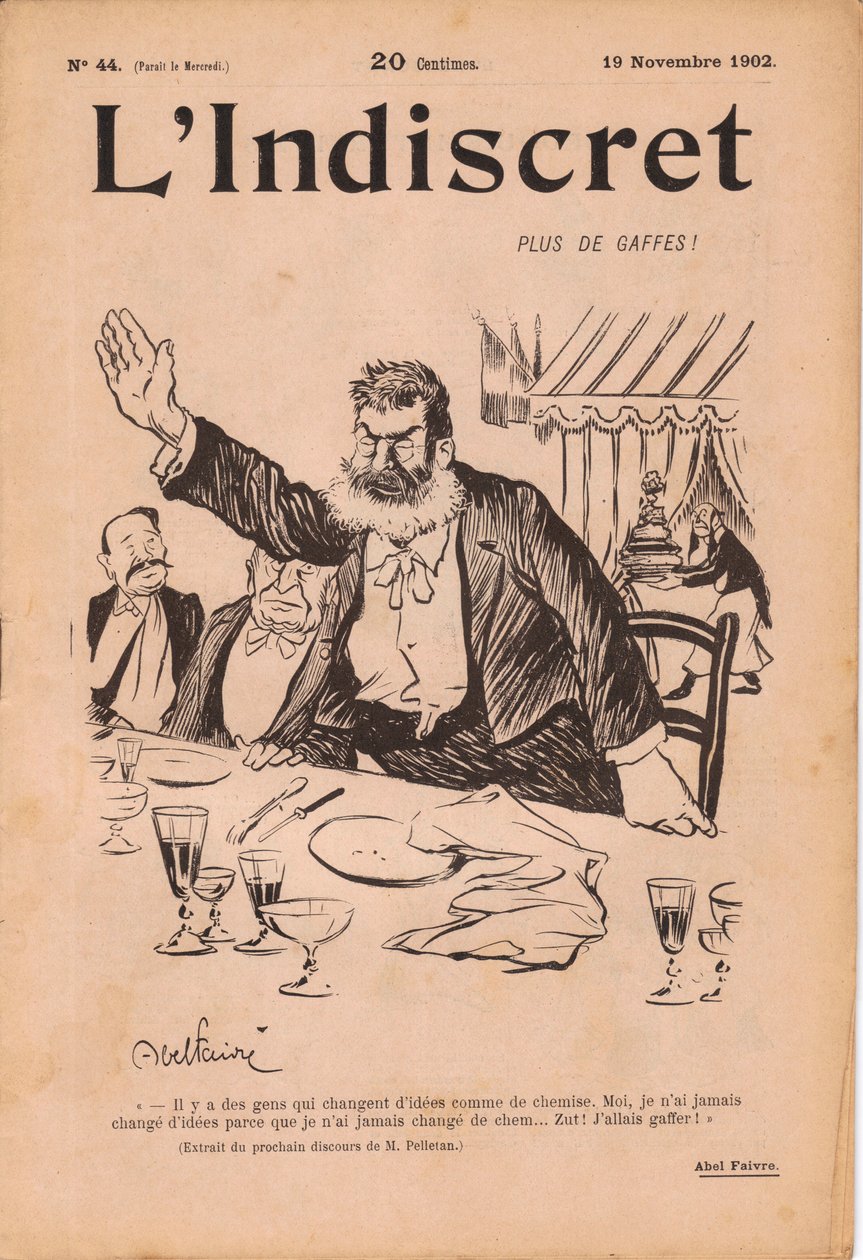 Cover av ""L'Indiscret"", Satirical in B & W av Jules Abel Faivre