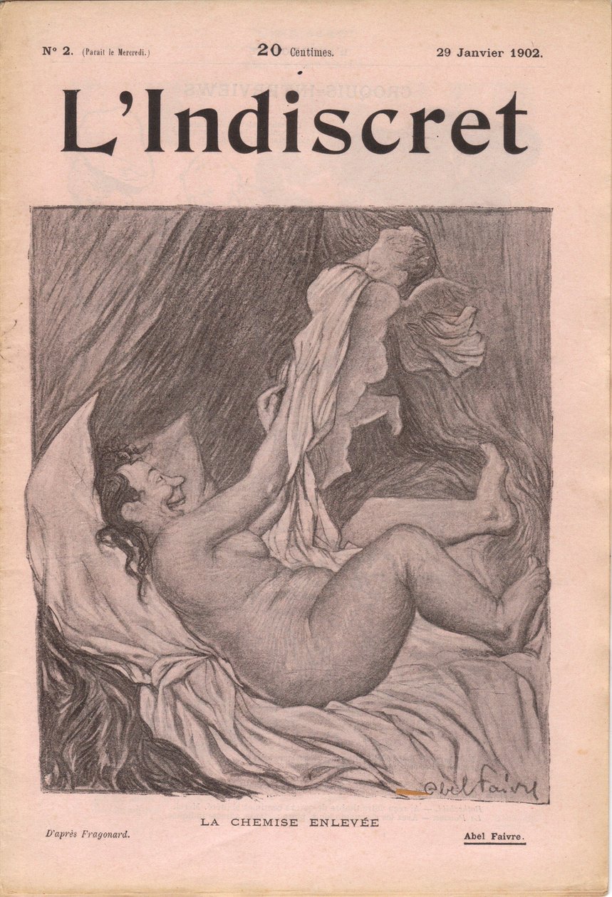 Cover av ""L'Indiscret"", Satirical in B & W av Jules Abel Faivre