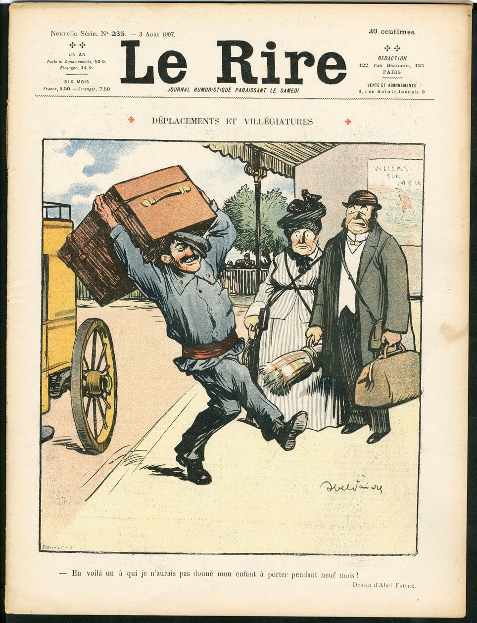 Omslag av "" Le Lire "", farge satirisk av Jules Abel Faivre