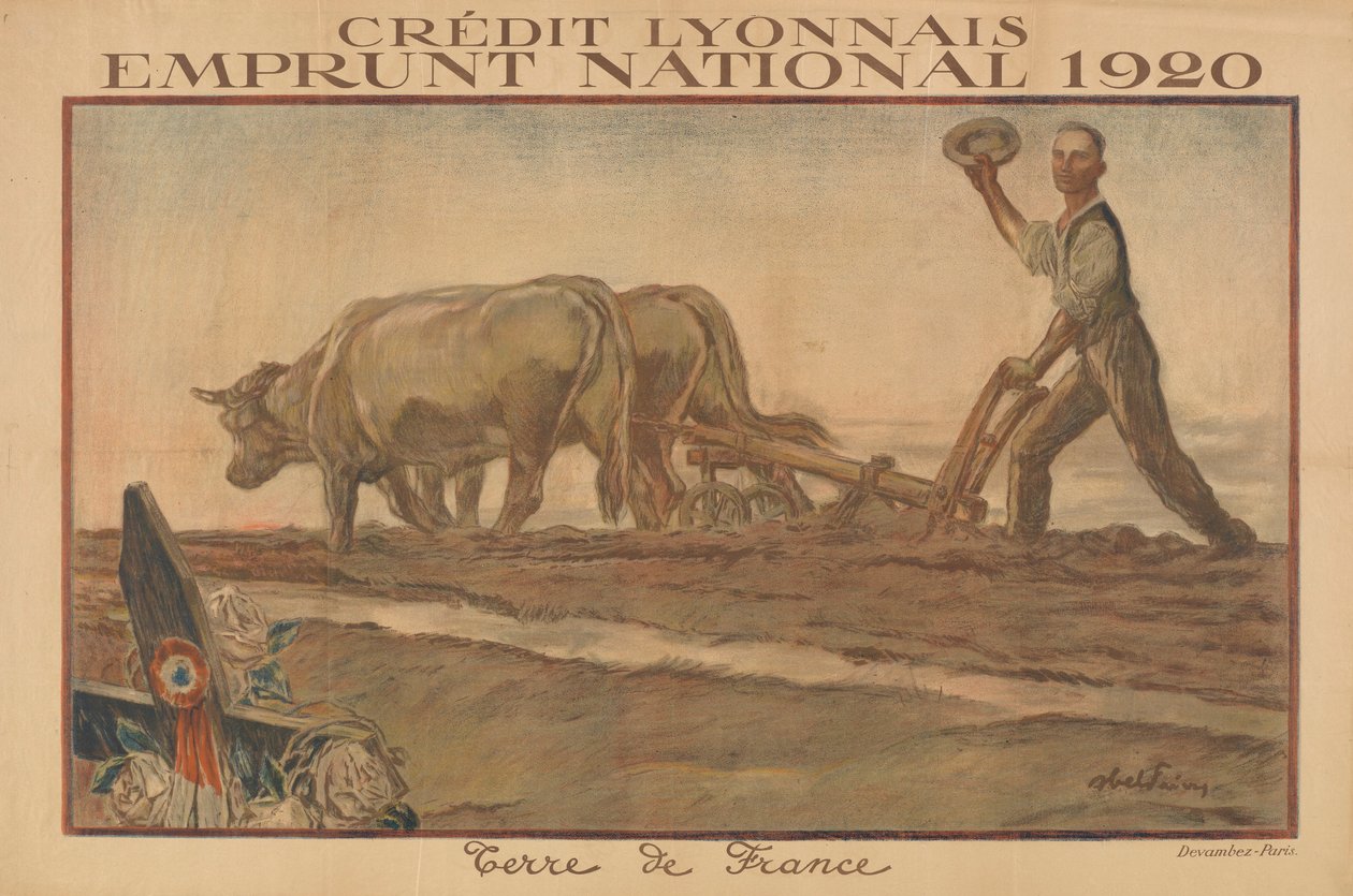 Credit Lyonnais, National Loan 1920, Land of France (Lyon Credit, National Loan 1920, Land of France) av Jules Abel Faivre