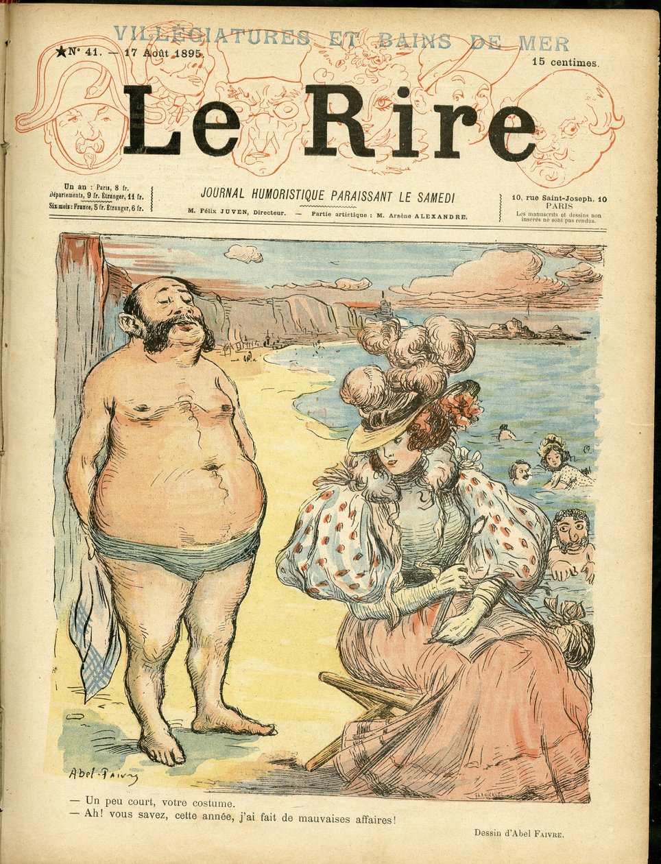 Illustrasjon av Abel Faivre (1867-1945) for teppet til Le Rire av Jules Abel Faivre