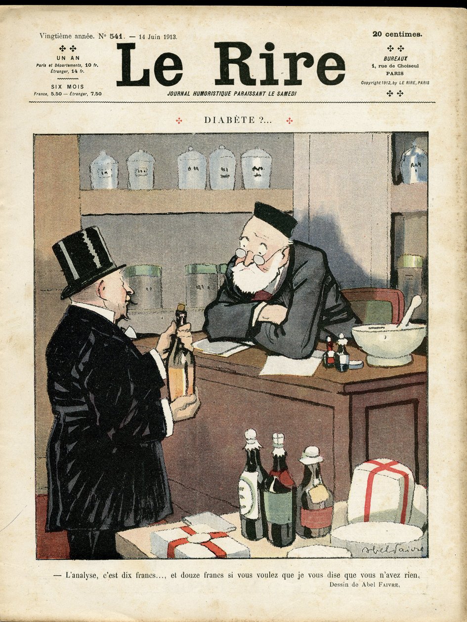 Illustrasjon av Abel Faivre (1867-1945) for omslaget til Le Rire av Jules Abel Faivre