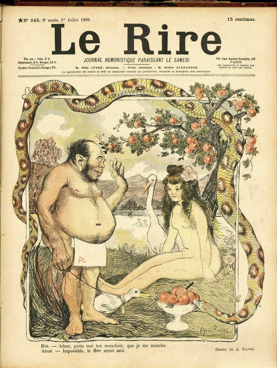 Illustrasjon av Abel Faivre (1867-1945) for omslaget til Le Rire, nr. 243 av Jules Abel Faivre