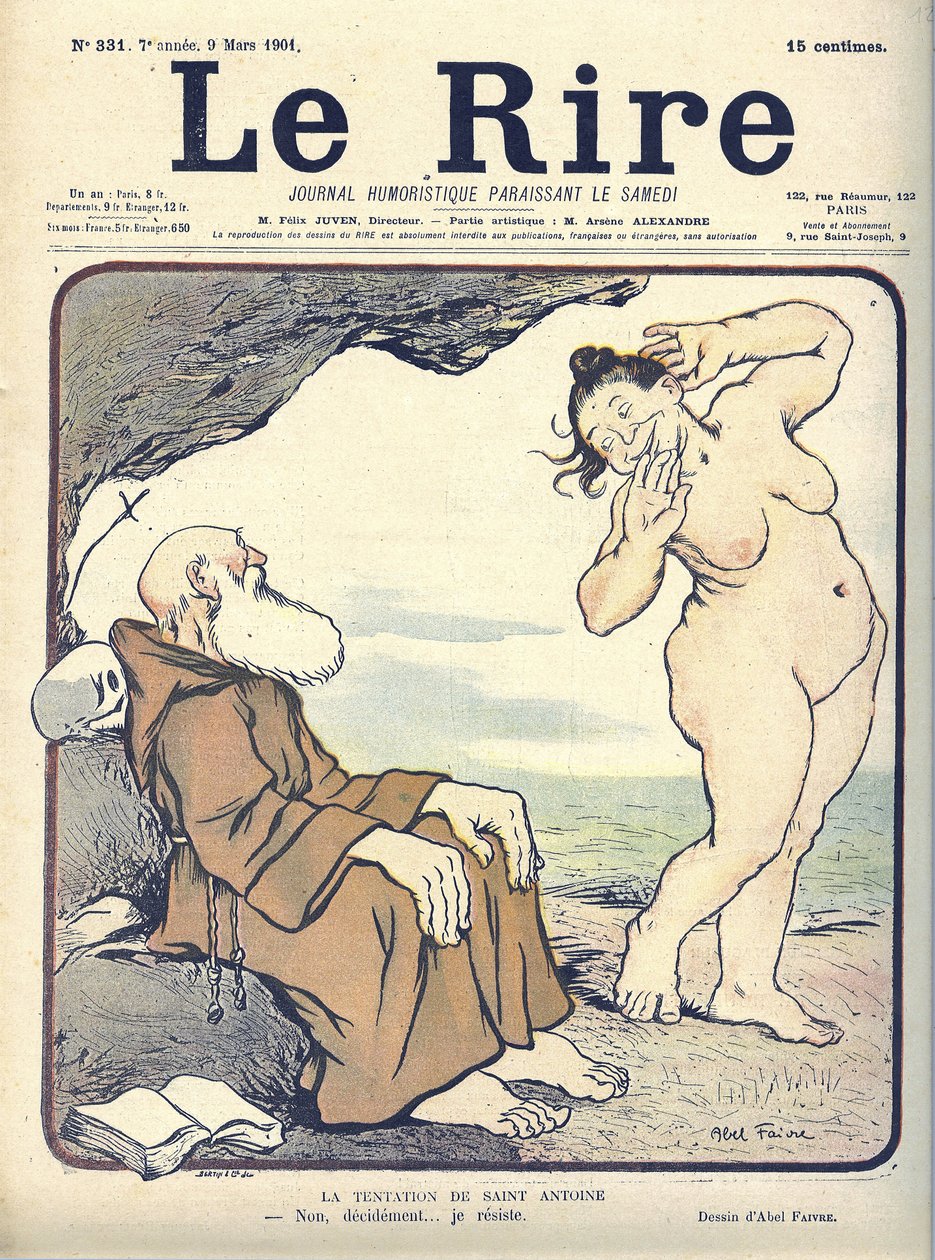 Illustrasjon av Abel Faivre (1867-1945) for omslaget til The Laughter, nr. 331 av Jules Abel Faivre