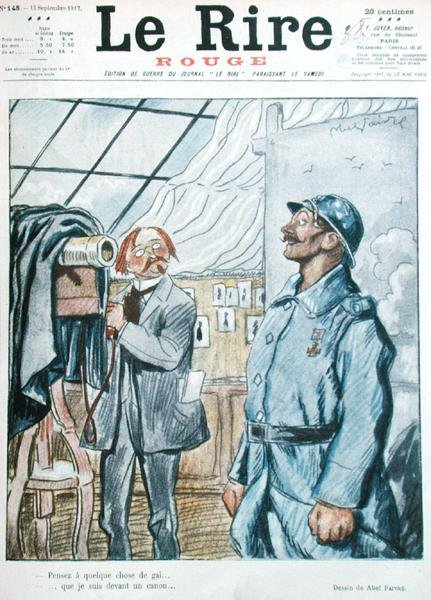 Den franske soldaten med fotografen, karikatur fra forsiden av 