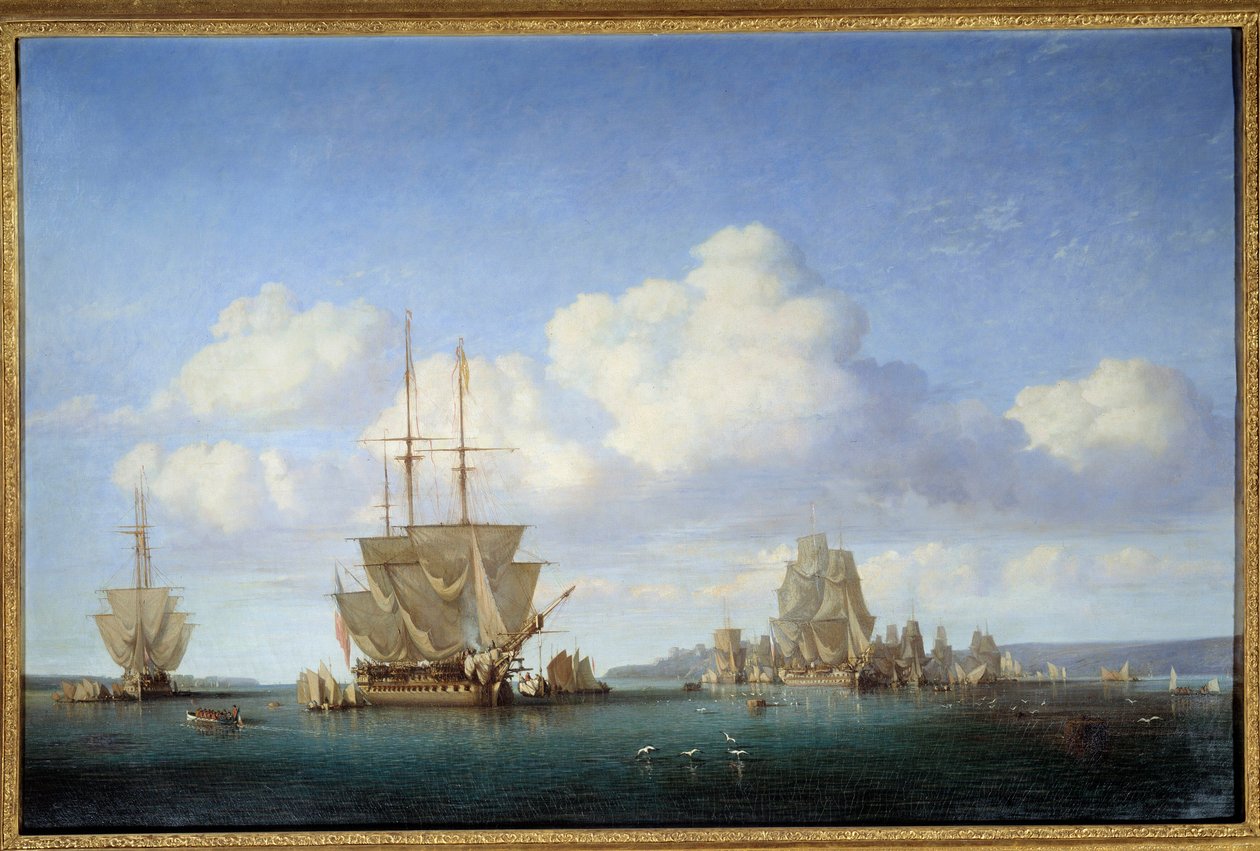Brest-bukten i 1844 Maleri av Jules Achille Noel (1815-1881) 1844 Rouen, Museum of Fine Arts av Jules Achille Noel
