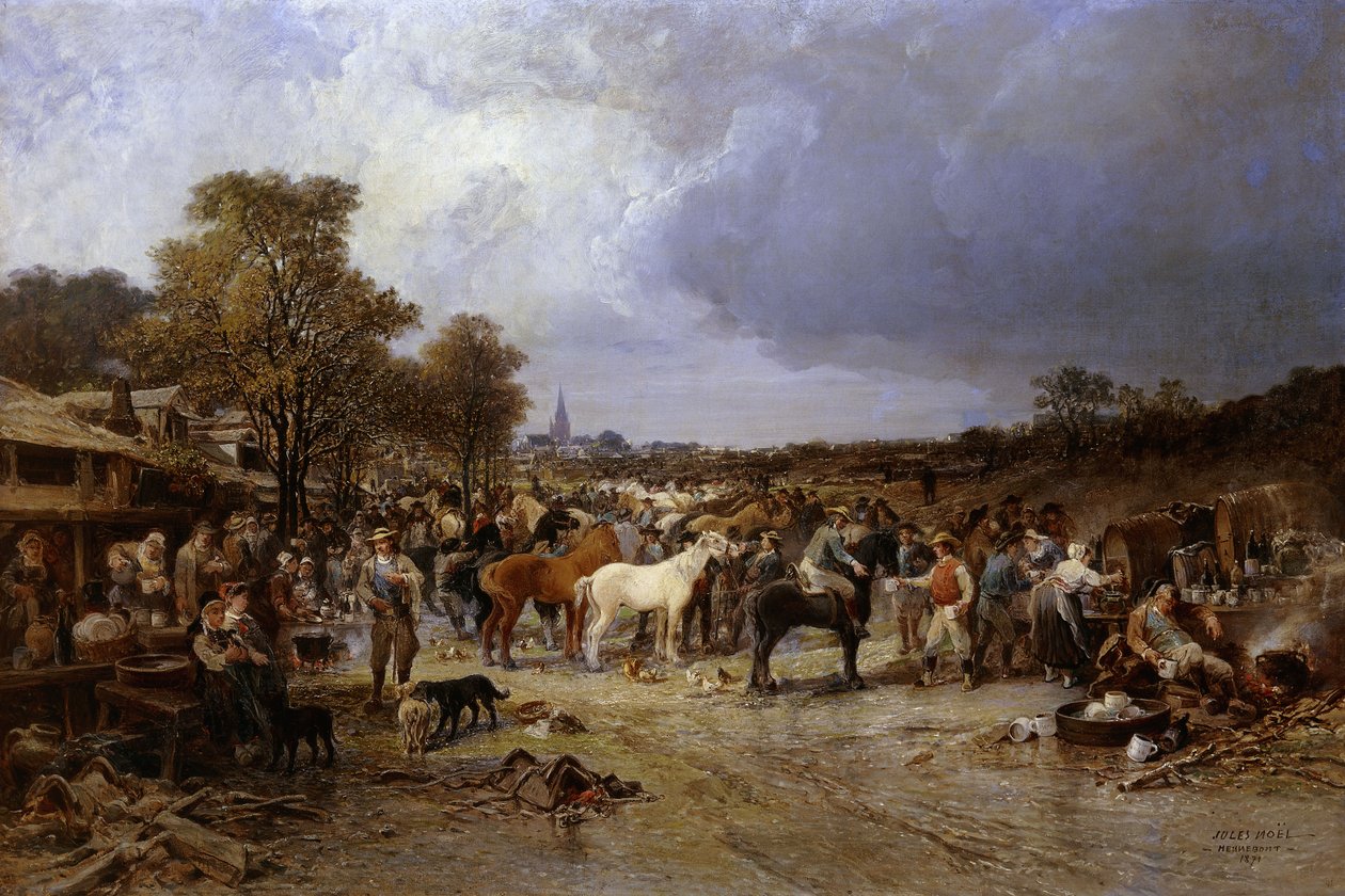 Hestemarkedet i Honnebont, 1871 av Jules Achille Noel