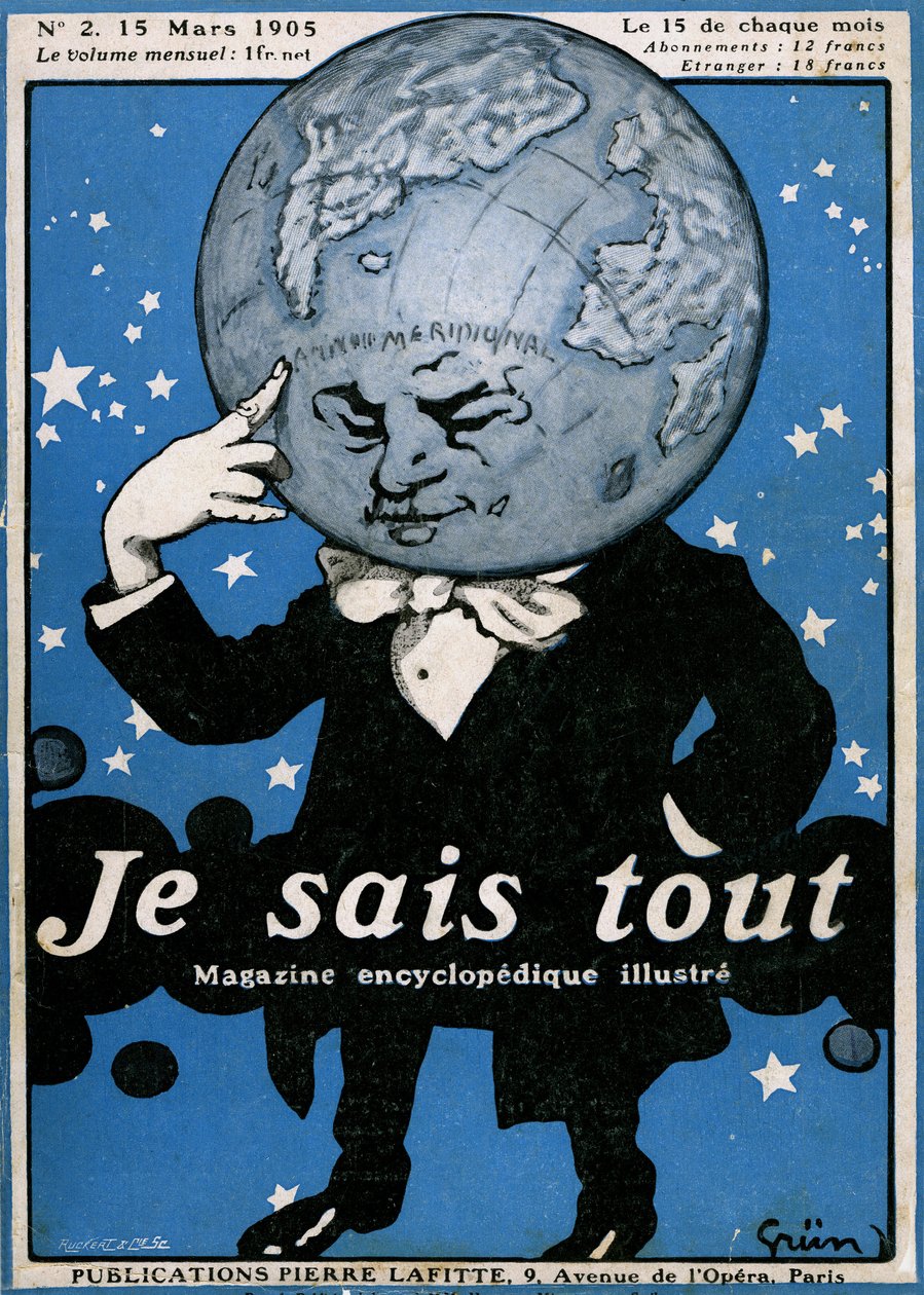 Forside til det berømte leksikonmagasinet «Je sais tout» nr. 2, 15. mars 1905 av Jules Alexandre Gruen or Grun