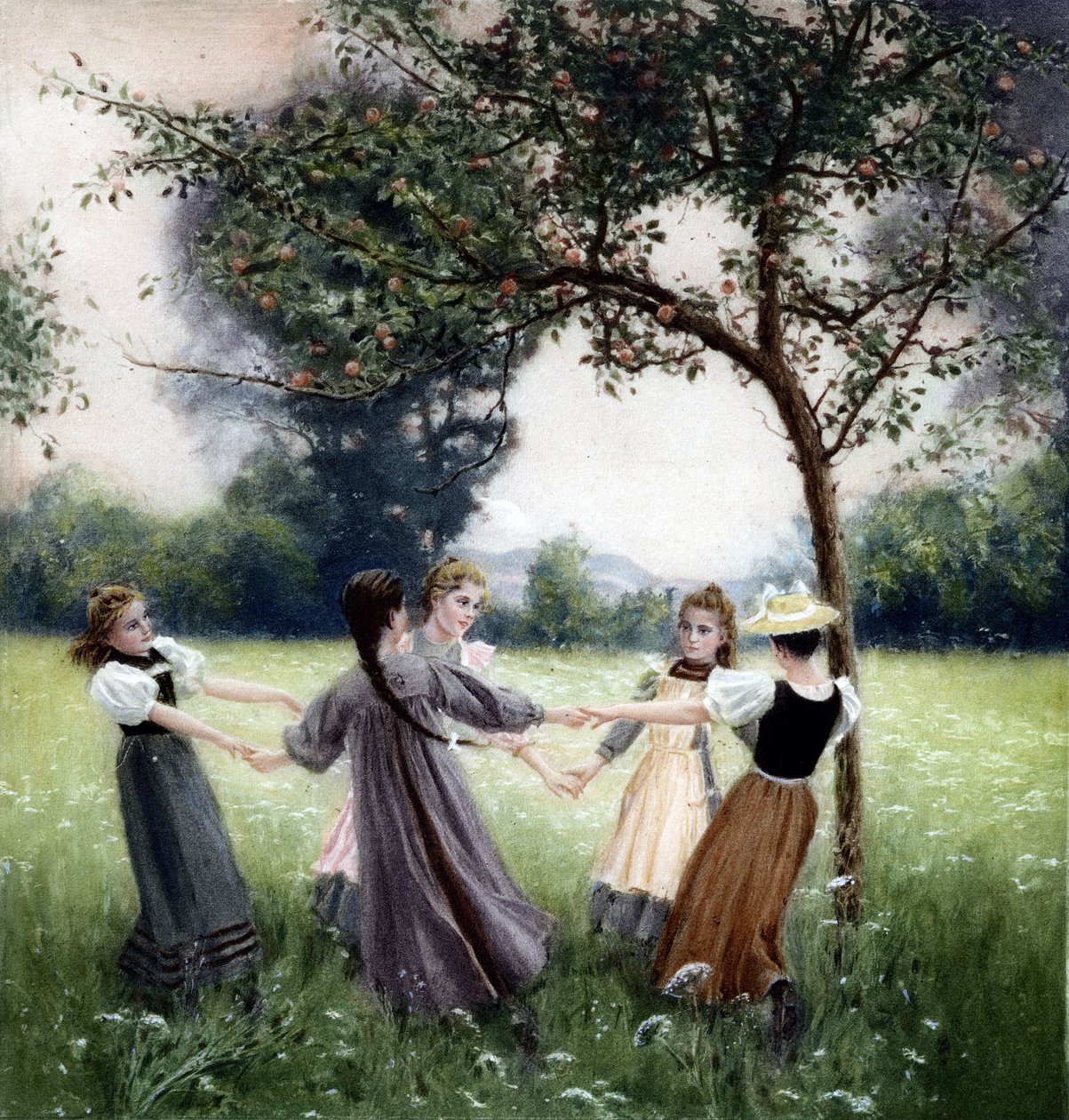 Girotondo (runden). Maleri av J.-A. Meunier av Jules Alexis (after) Meunier