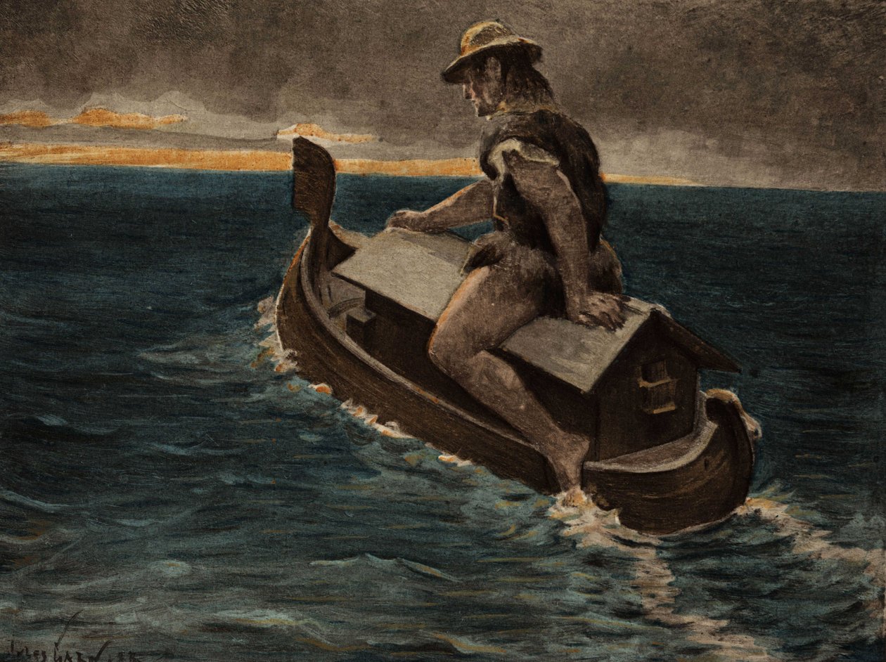 Hurtaly rir på Noahs ark. Pantagruel. Illustrasjon av Jules Garnier. I «Rabelais og Jules Garniers verk» av Jules Arsene Garnier