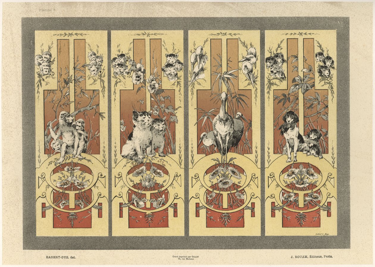 Aper, katter, hegre og hunder, plate 3 fra 
