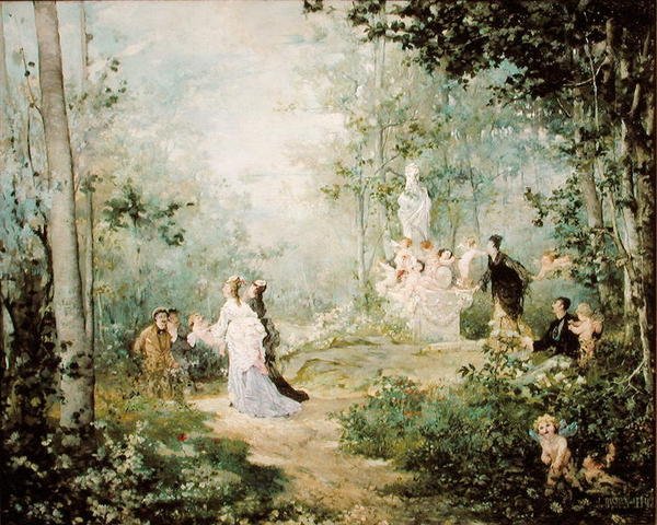 Scene Champetre (olje på lerret) av Jules Bastien Lepage