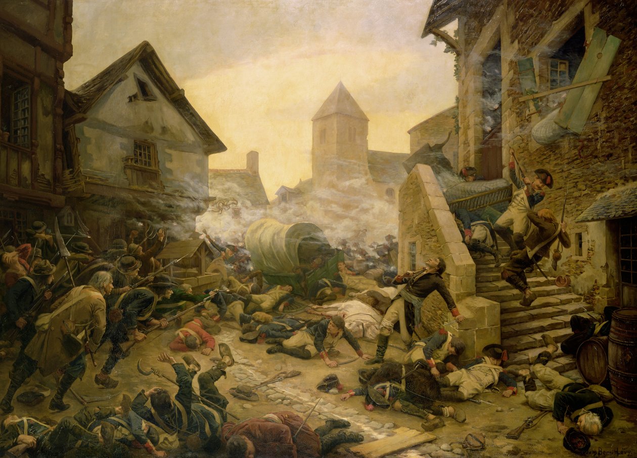 Kamp ved Cholet, eller General Moulins selvmord i 1794 av Jules Benoit Levy