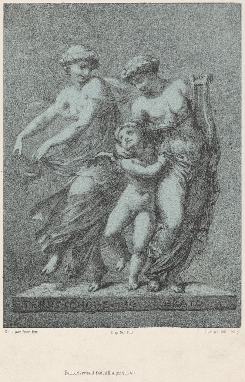 Apollo og musene av Jules Boilly after Pierre Paul Prud