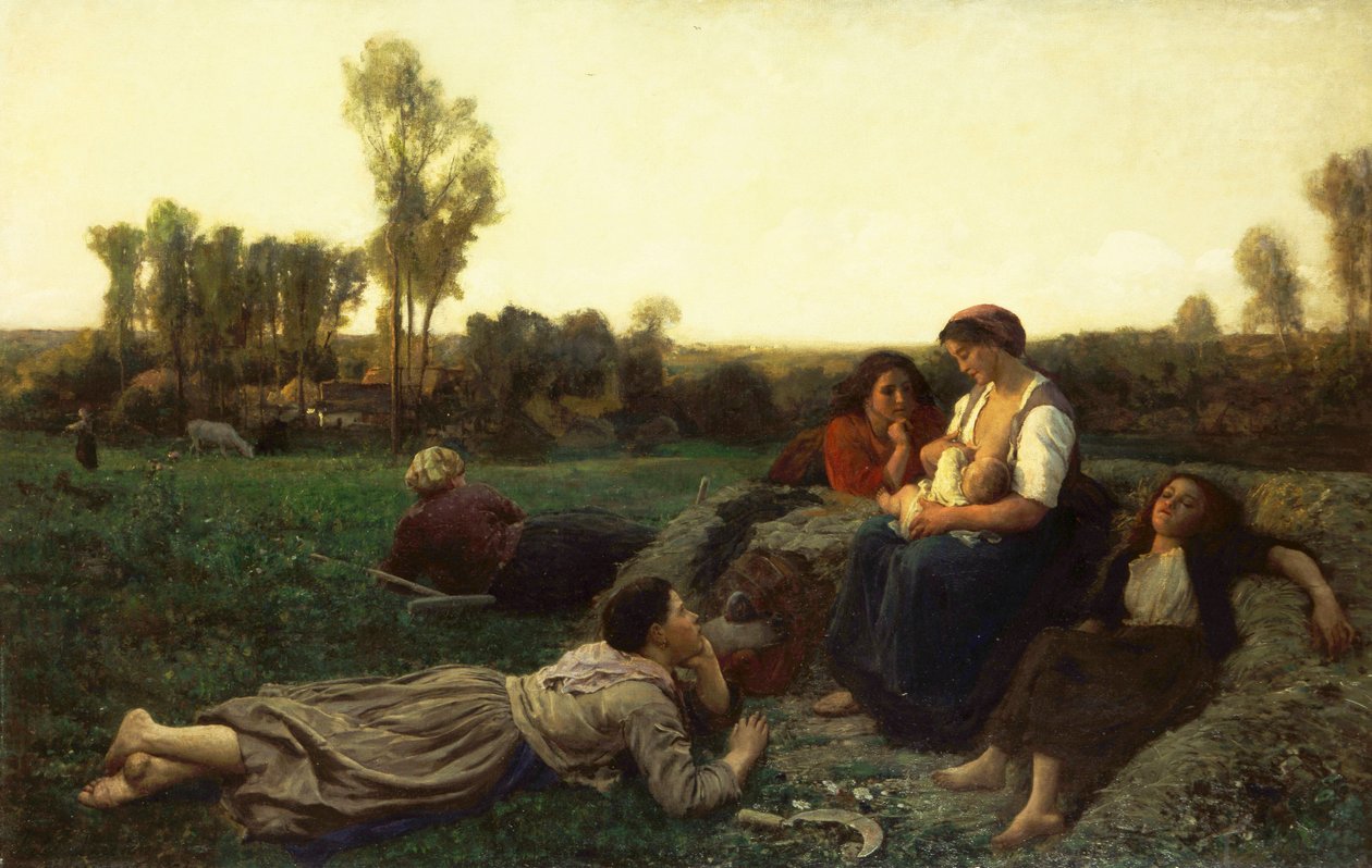 Hømakerne i hvile; resten av høvendere, 1873 av Jules Breton