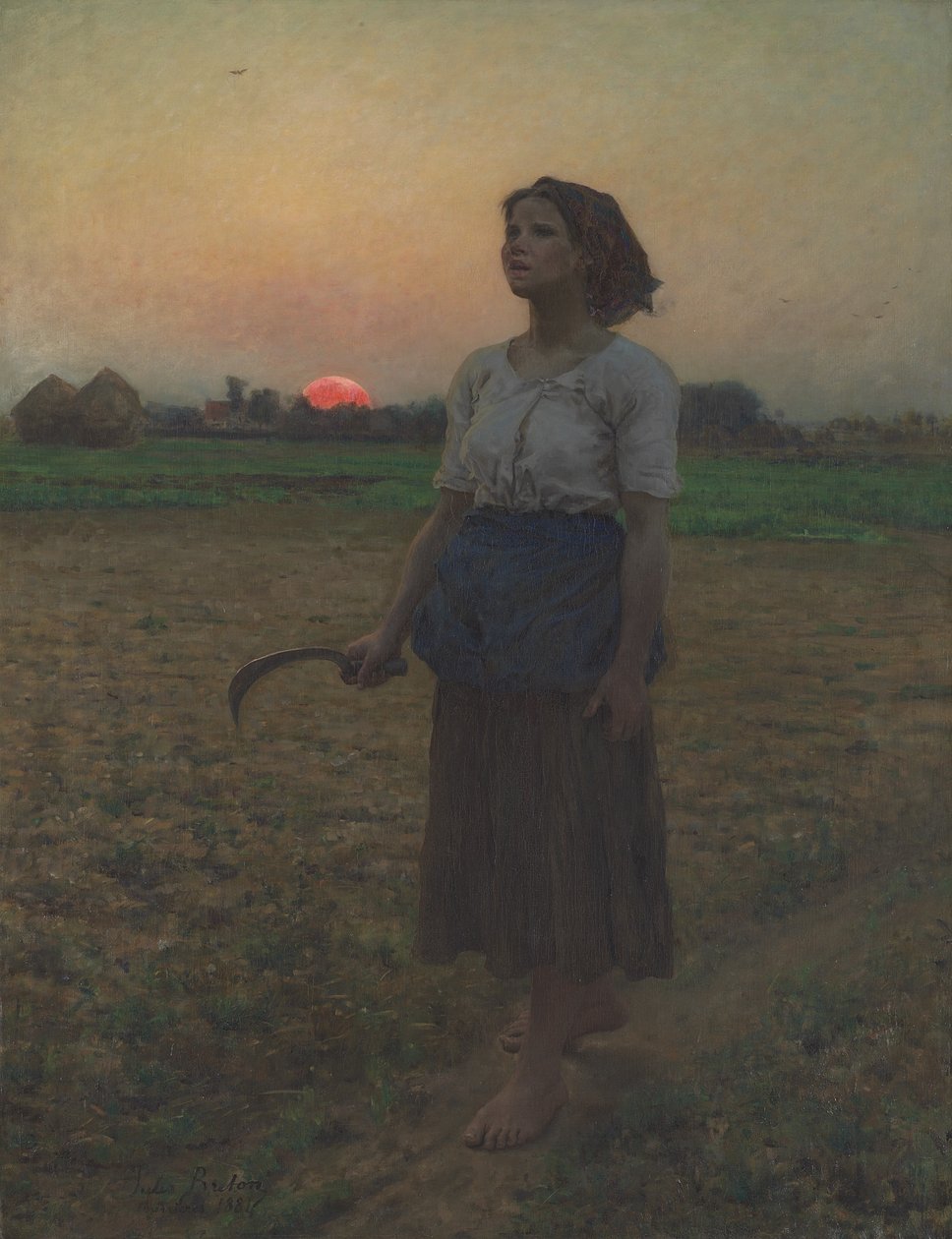 The Song of the Lark, 1884 av Jules Breton