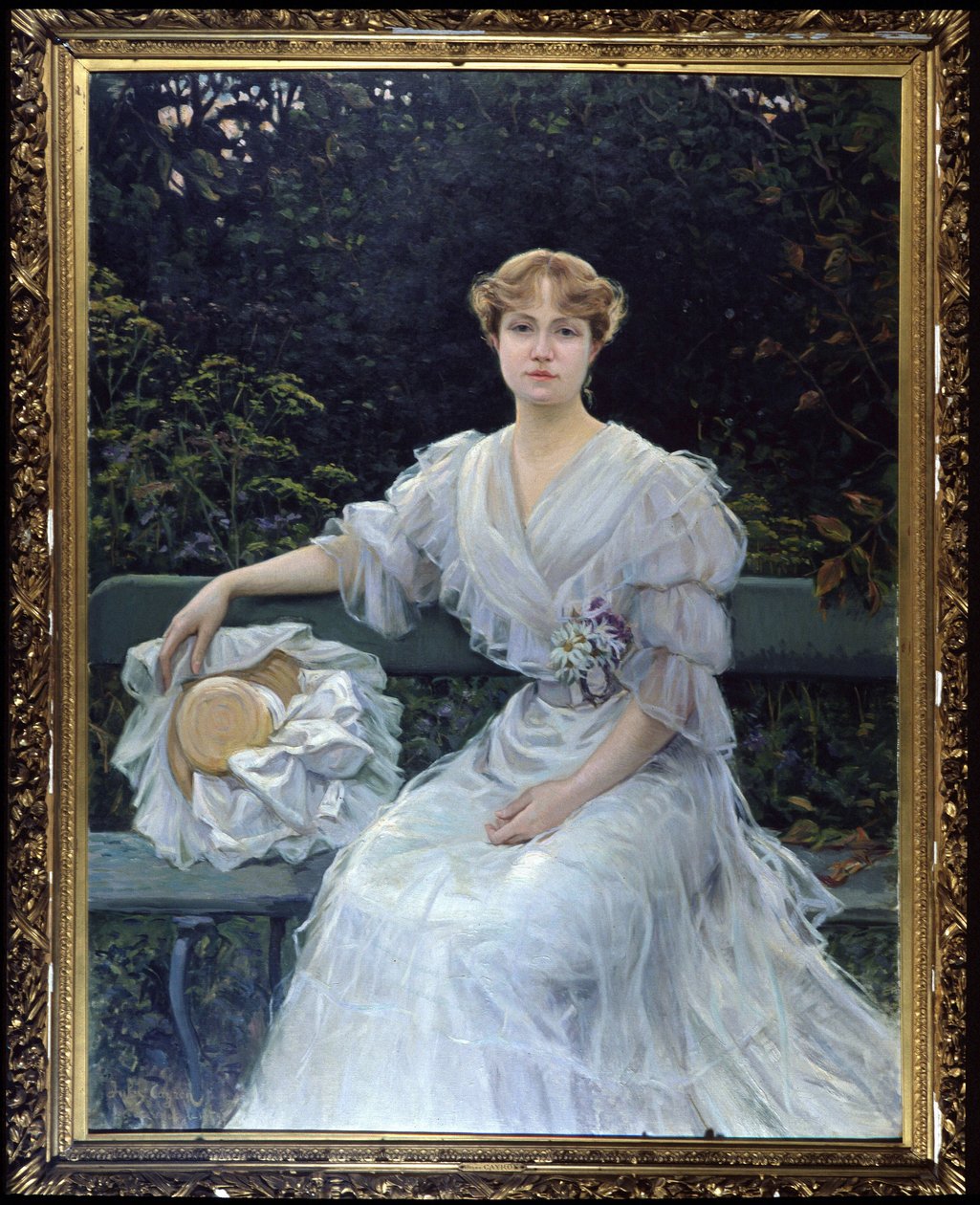 Portrett av Marguerite Durand - maleri av Jules Cayron av Jules Cayron