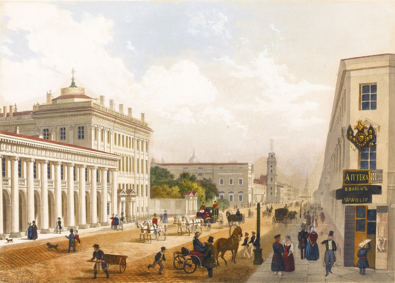 Utsikt over Nevsky Prospekt i St. Petersburg av Jules Charlemagne