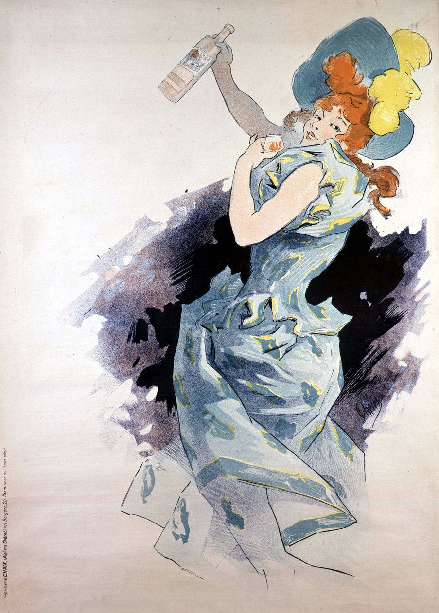 Reklameplakat for Dubonnet, kvinne med flaske, av Jules Cheret av Jules Cheret