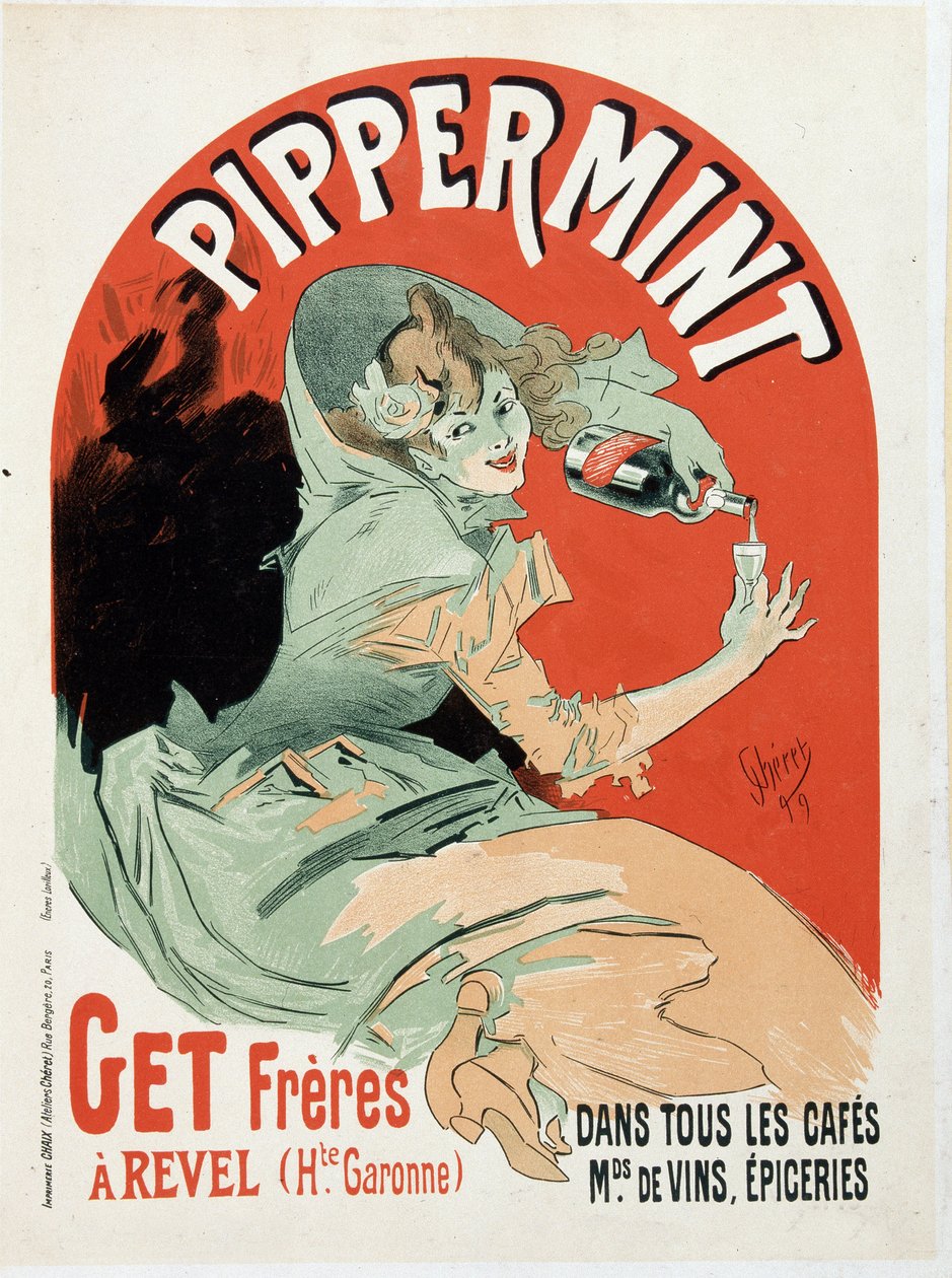 Reklameplakat for Pippermint Get Freres - av Jules Cheret av Jules Cheret