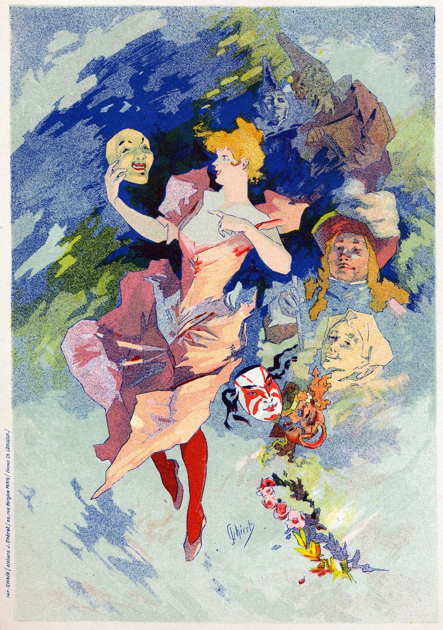 Komedie allegori, sent på 1800-tallet (illustrasjon) av Jules Cheret