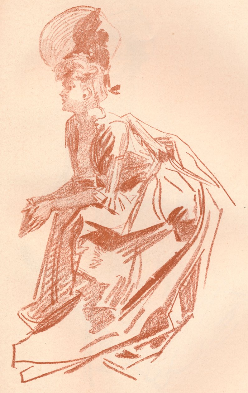 Tegning i Sanguine, c1900 1903-1904 av Jules Cheret
