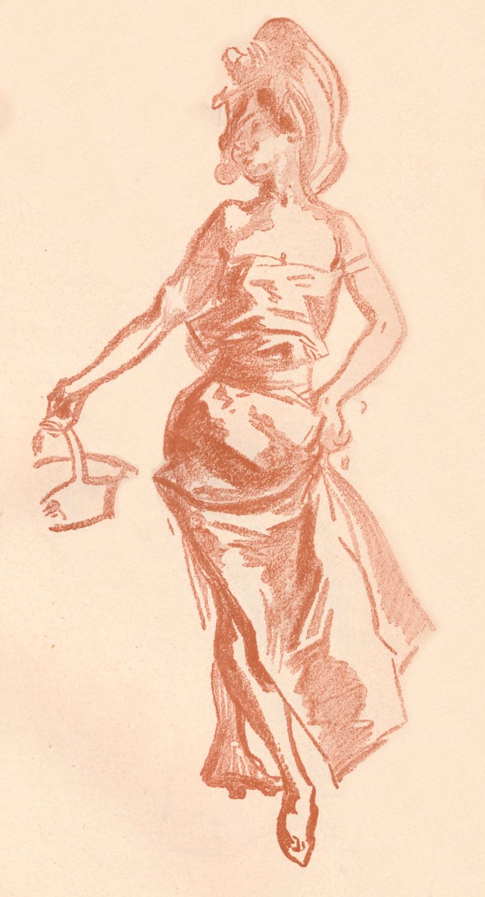 Tegning i Sanguine, c1900 1903-1904 av Jules Cheret