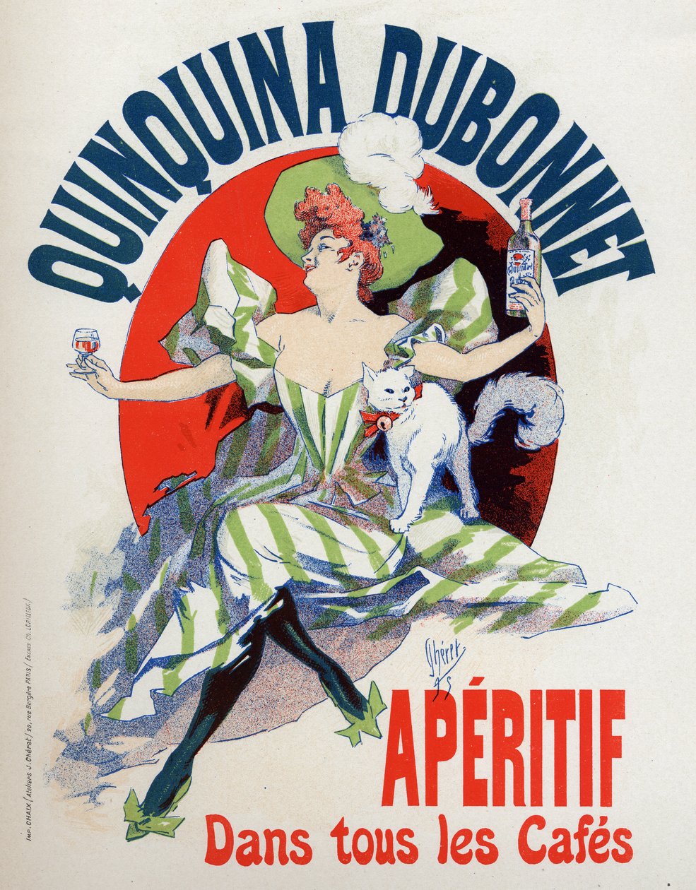 Mat og Drikke. Quinquina Dubonnet aperitiff. Plakat av Jules Cheret, Frankrike av Jules Cheret