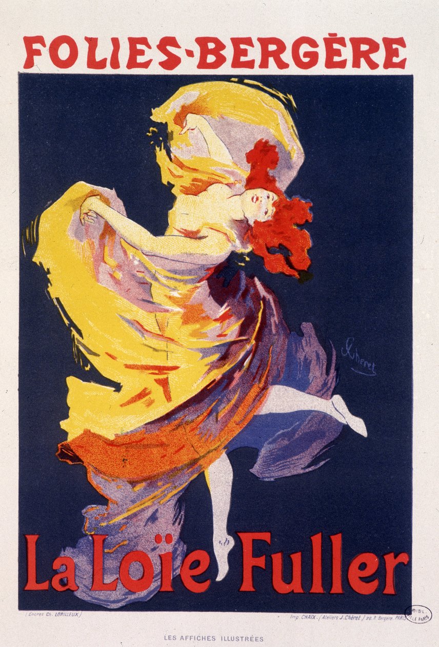 Loie Fuller på Folies Bergere - av Jules Cheret, ca. 1890 av Jules Cheret