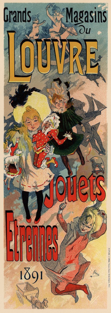 Louvre-plakatens butikker, 1890 av Jules Cheret