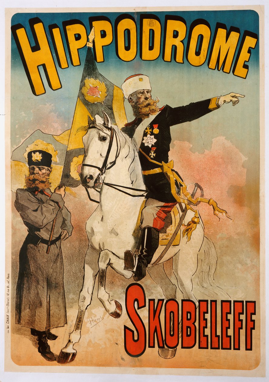 Plakatannonsering "Skobeleff" på Hippodromen, 1895 av Jules Cheret