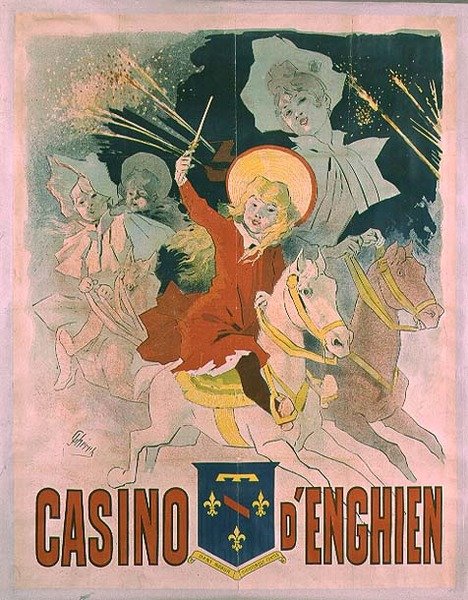 Plakat som reklamerer for Casino dEnghien, 1898 av Jules Cheret