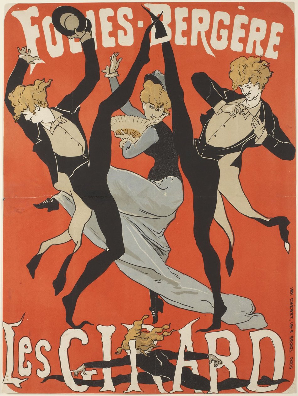 Plakat for Les Girards på Folies-Bergère av Jules Cheret