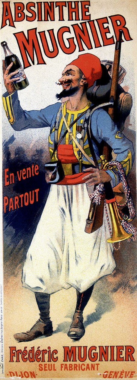 Plakat for absint Mugnier - av Jules Cheret av Jules Cheret