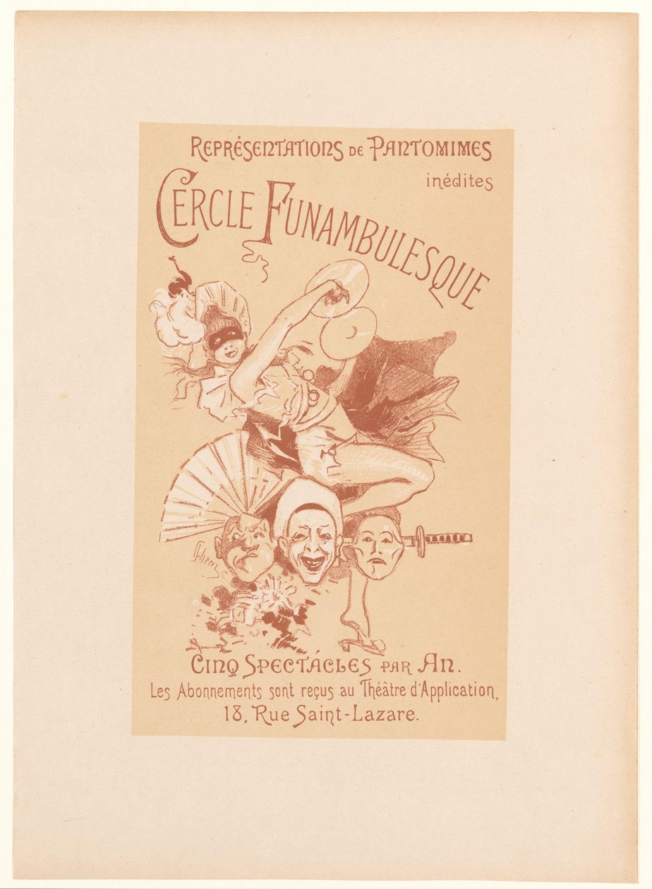 Reklamekort for Cercle Funambulesque Cercle Funambulesque (tittel på objekt) av Jules Cheret