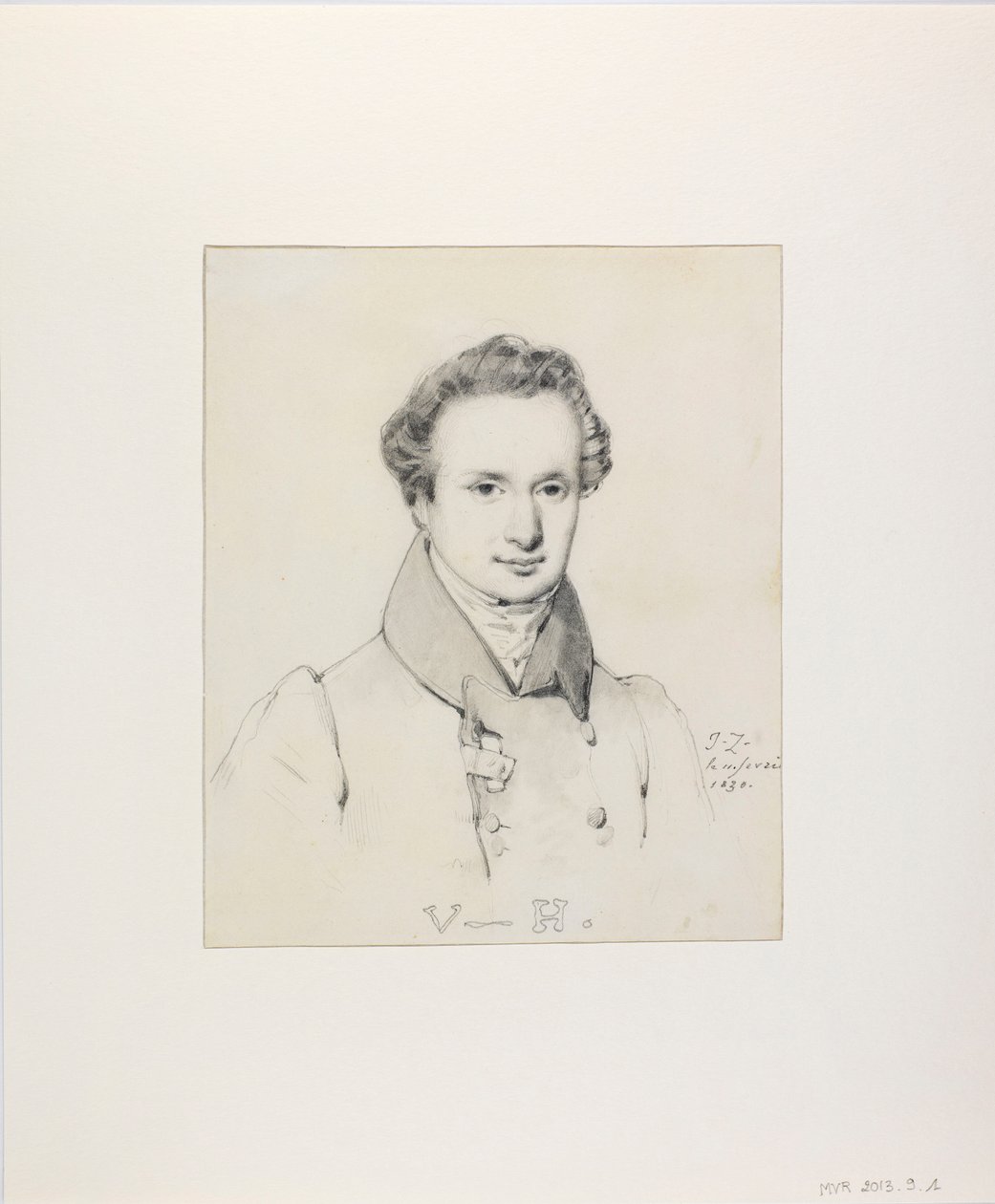 Portrett av Victor Hugo 1802-1885, 1830. av Jules Claude Ziegler
