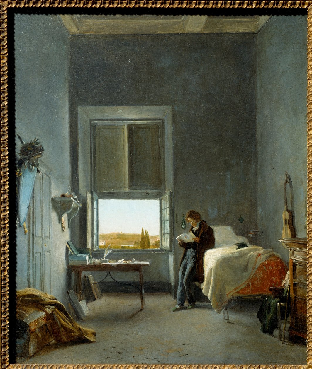 Kunstneren på rommet sitt på Villa Medici av Jules Coignet