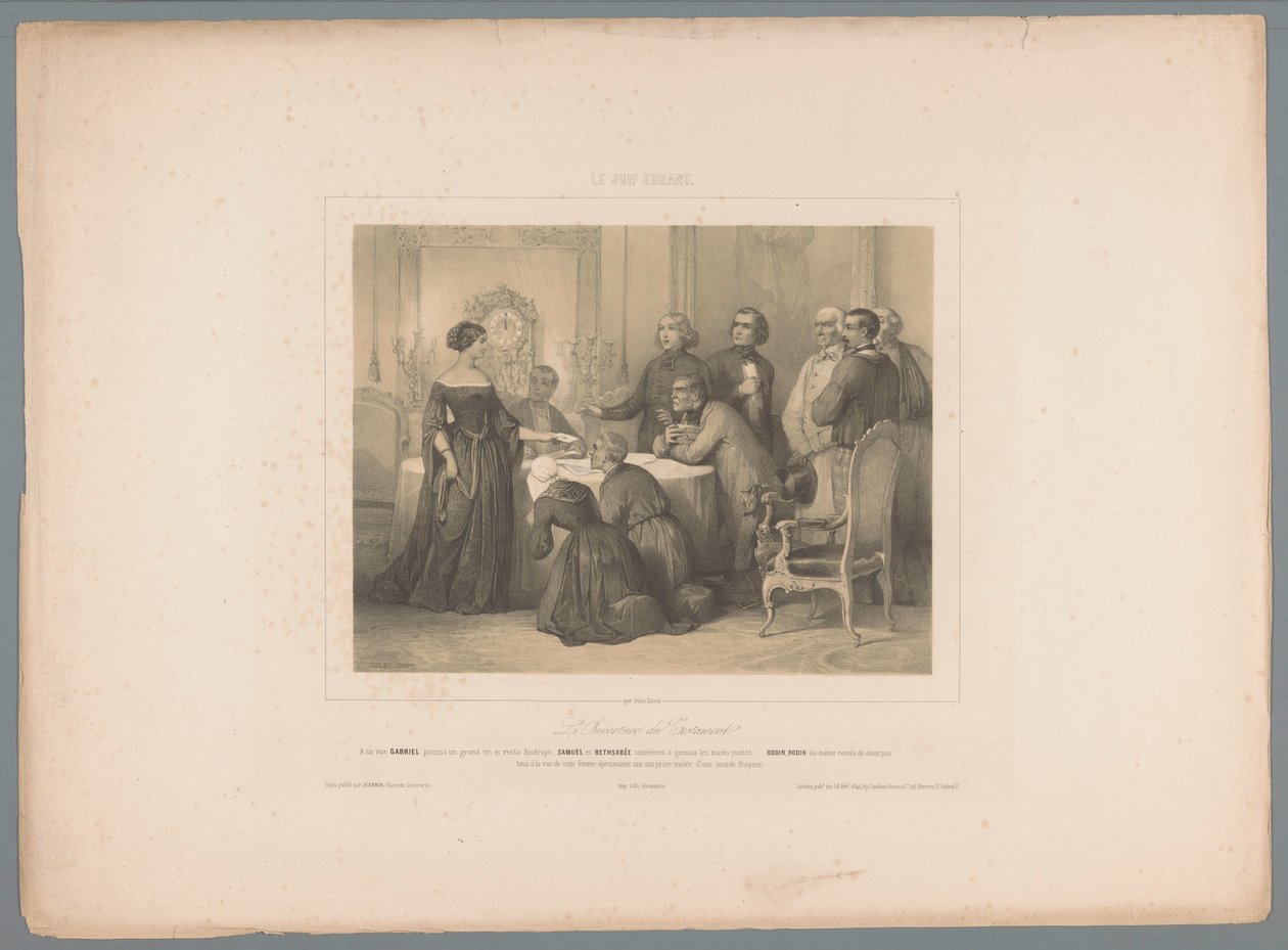 Herodias presenterer sitt testamente Åpningen av testamentet (tittel på objekt) Scener fra romanen The Wandering Jew av Eugène Sue (serietittel) The Wandering Jew (serietittel på objekt) av Jules  David