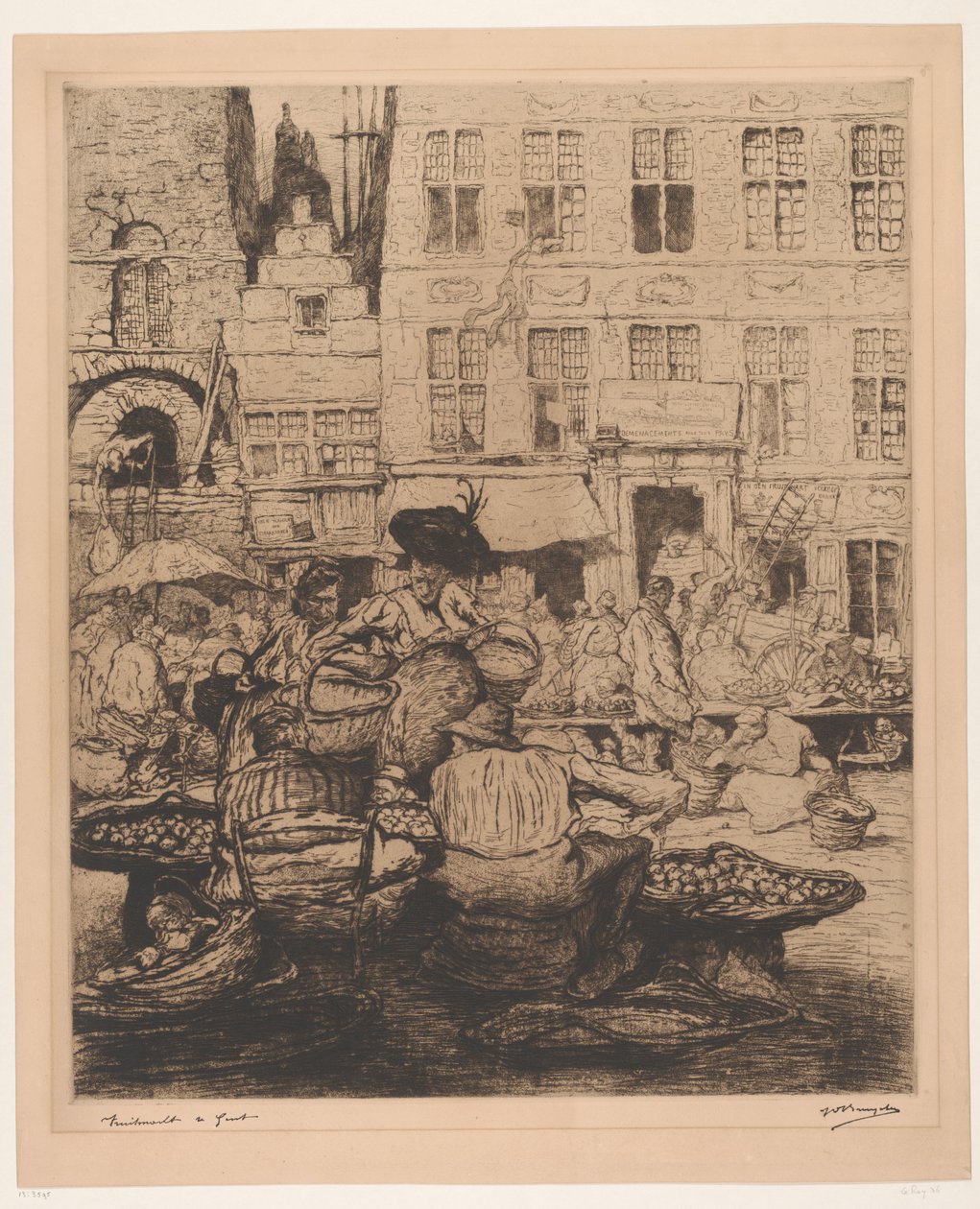 Stadsgezicht met fruitmarkt in Gent Fruitmarkt te Gent (title on object)   1369272   no       norwegian Successfully Translated  Original: An Osage Indian Lancing a Buffalo, 1846-1848. Translat: An Osage Indian Lancing a Buffalo, 1846-1848. 1180400 no norw av Jules De Bruycker (signed by artist)