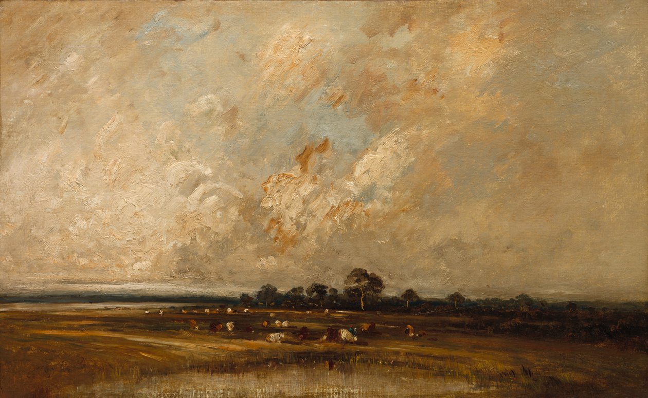 Marshland, 1860-1870-årene. av Jules Dupré