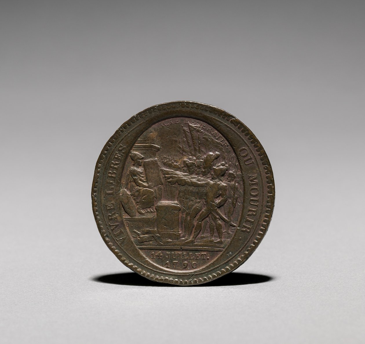 Medalje: Fem soler utstedt av Monneron Brothers, Paris, 1792 forsiden. av Jules Dupré