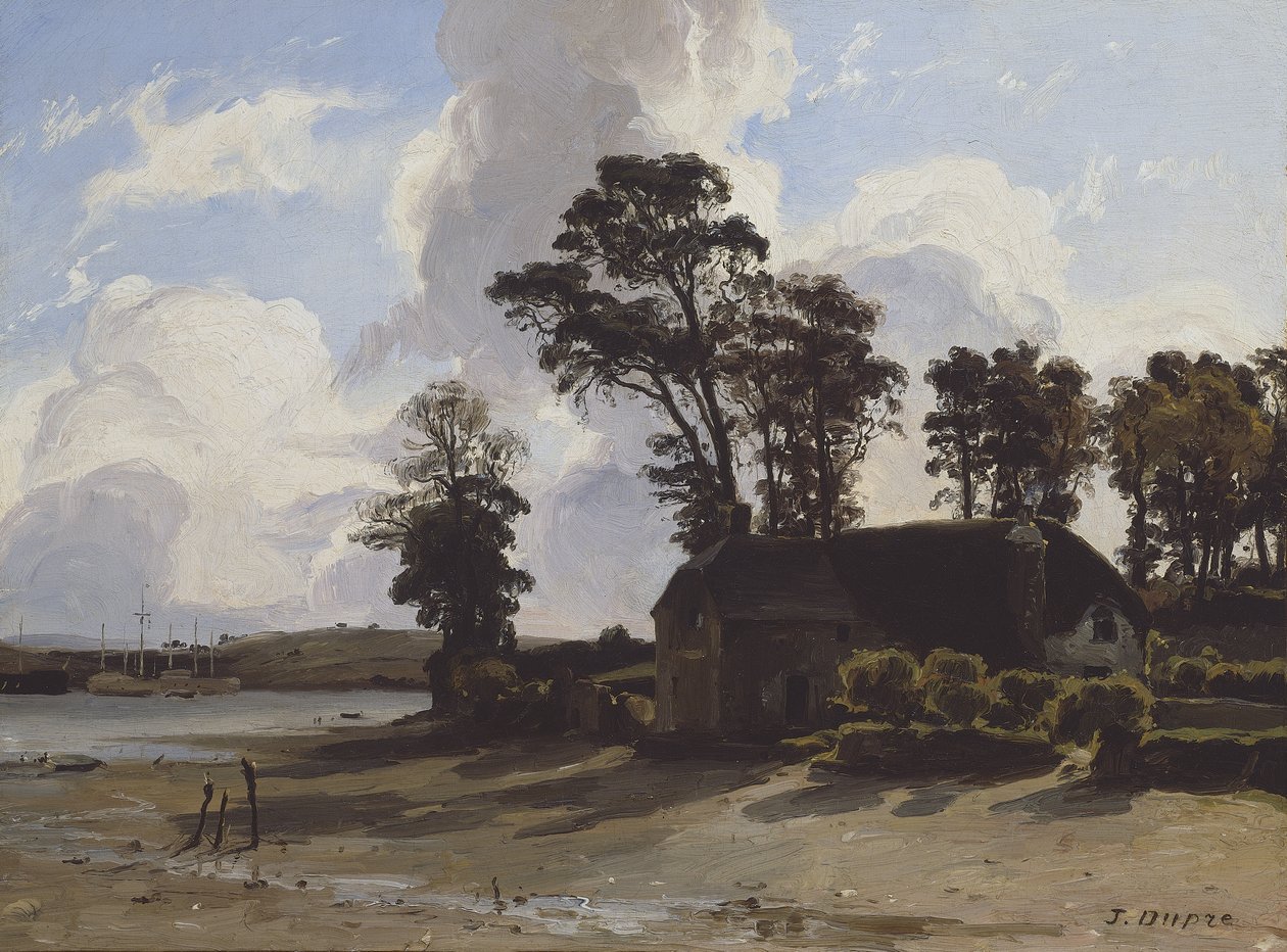 Elvemunningsgården, 1830-35 av Jules Dupré