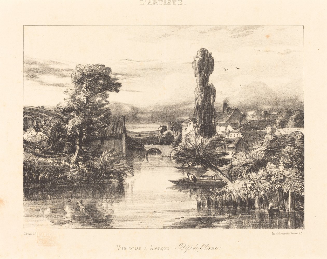 Utsikt ved Alençon av Jules Dupré