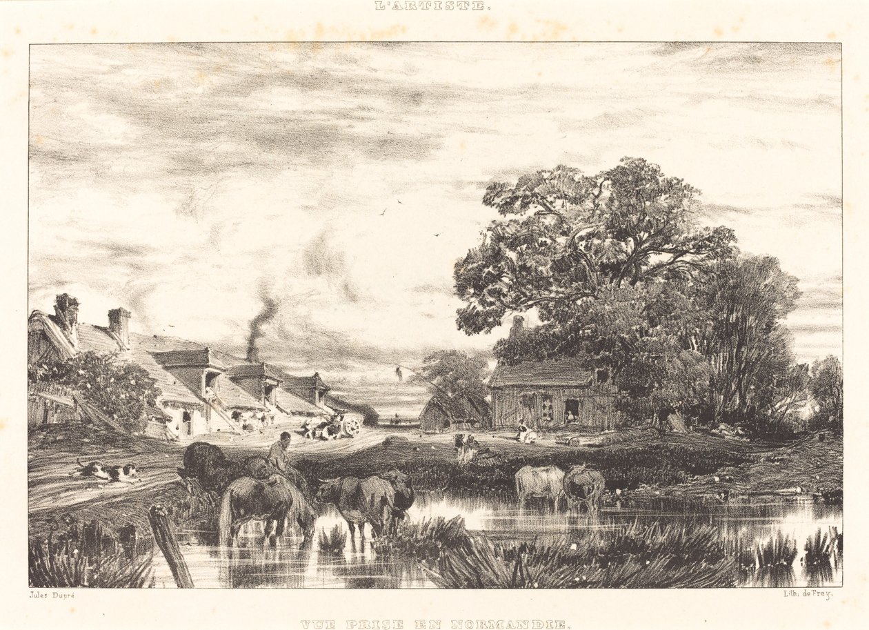 Utsikt i Normandie av Jules Dupré