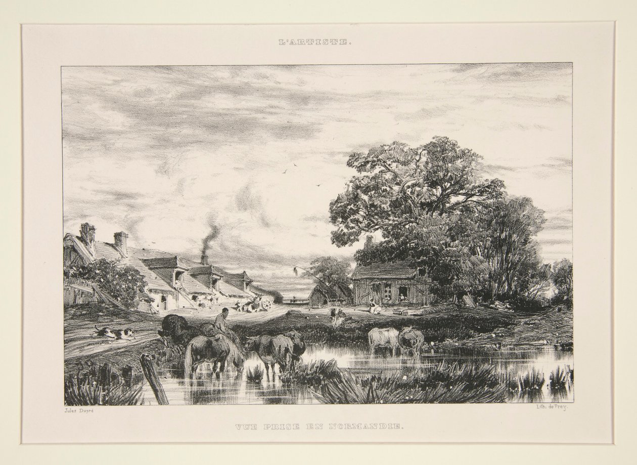 Utsikt tatt i Normandie; fra L av Jules Dupré