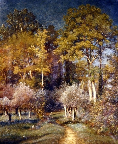 In a Corner of the Forest (olje på lerret) av Jules Dupré