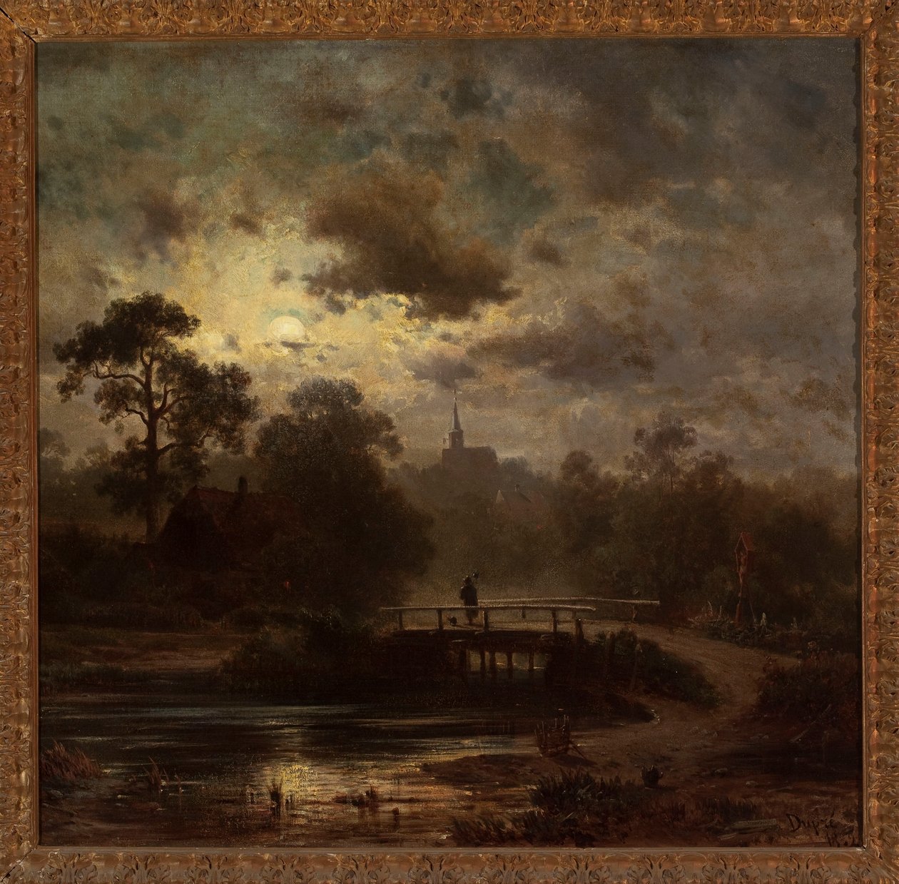 Landskap i måneskinn av Jules Dupré